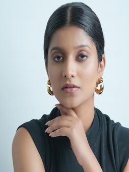 AQUASTREET - Gold Plated Statement Pair Of Earrings