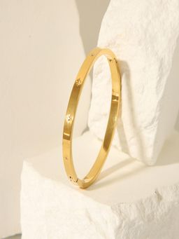 AQUASTREET - White Gold Plated Stones Bangle Bracelet