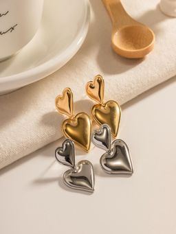 AQUASTREET - Multi-Color Gold Plated Statement Pairs Of Earrings