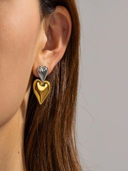 AQUASTREET - Multi-Color Gold Plated Statement Pair Of Earrings
