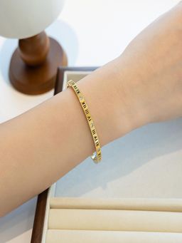 AQUASTREET - Gold Plated Stones Bangle Bracelet