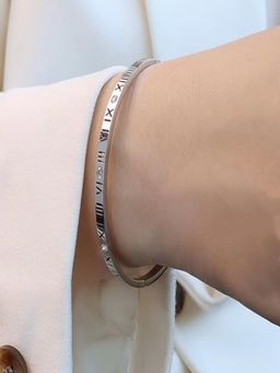 AQUASTREET - White Plated Stones Bangle Bracelet