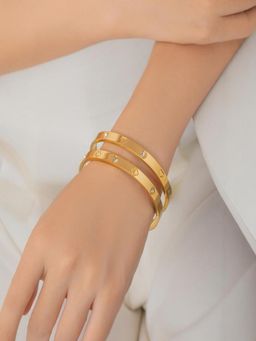 AQUASTREET - Gold Plated Stones Bangle Bracelet