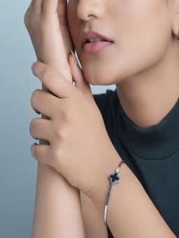 AQUASTREET - White Silver Plated Stones Bracelet