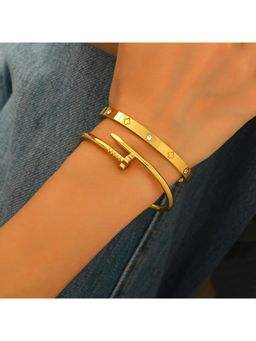 AQUASTREET - White Gold Plated Stones Bracelets