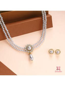 ESTAILO FASHION - White Stones Jewellery Set