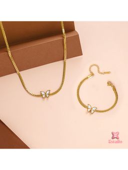 ESTAILO FASHION - White Contemporary Jewellery Set