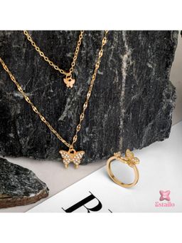 ESTAILO FASHION - White Stones Jewellery Set