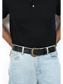 Berbanto - Black Western Leather Belt
