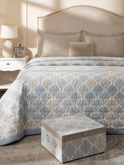 Maspar - Blue Cotton Ethnic Printed Bedding Set (Double)