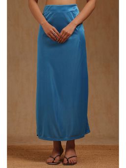 Soch - Womens Blue Spandex Solid Saree Shapewear