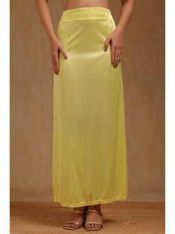 Soch - Womens Light Yellow Spandex Solid Saree Shapewear