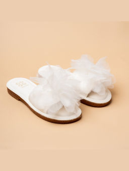 VANSON - Bloomer Floral Comfort White Flats