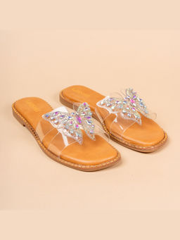 VANSON - Aurora Flutterby Embellished Tan Flats