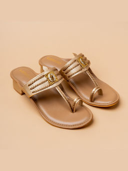 VANSON - Royal Kohlapuri Gold Heels