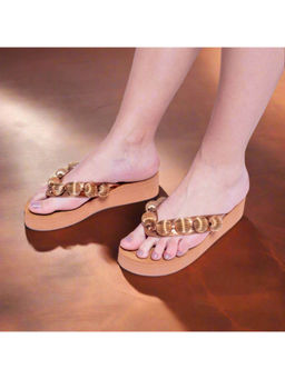 VANSON - Beady Bulb Metallic Nude Wedges