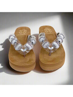 VANSON - Beady Bulb Metallic Silver Wedges