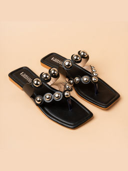 VANSON - Manuka Studded Black Flats