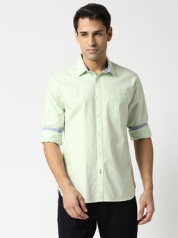 Dragon Hill - Pistachio Green Oxford Plain Shirt With Pocket