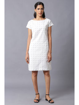 W - White Textured Dress