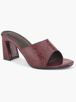 Elevato Basics - Burgundy Block Heels