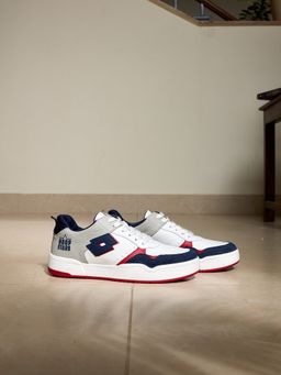 LOTTO - Hoop Star OG White & Navy Blue Leather Sneakers for Men