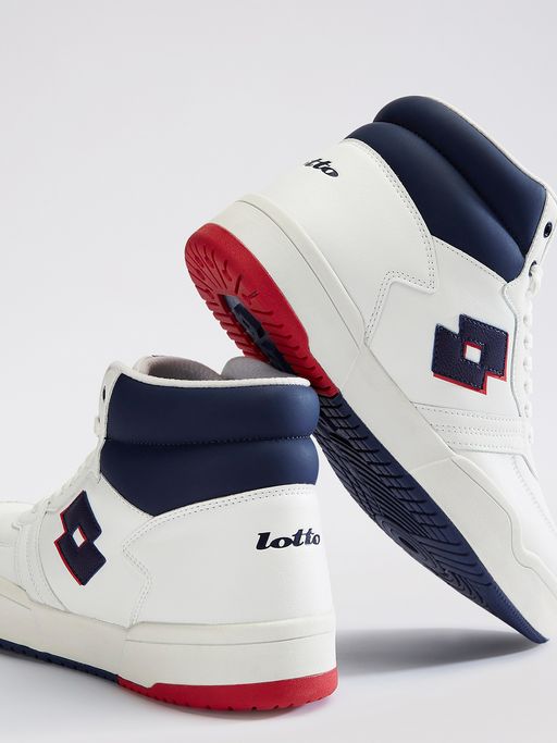 Buy LOTTO Hoop Star Citta Mid White Navy Blue Sneakers for Men