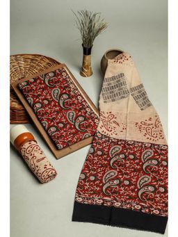 KISHORI - Bagru Kalamkari Hand Block Print Cotton Unstitched Salwar Suit Dress Material 3 Piece Set