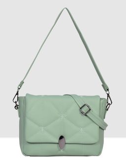 ESBEDA - Green Colour Embroidered Sling Bag with Detachable Strap for Women