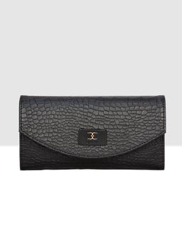 ESBEDA - Black Colour Croco Embossed Wallet for Women