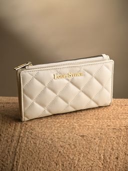 Louis Stitch - Stylish Beige Wallet for Women with Snap Button Closure