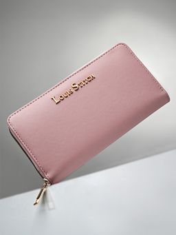 Louis Stitch - Stylish Pink Wallet for Women with Zipper Closure
