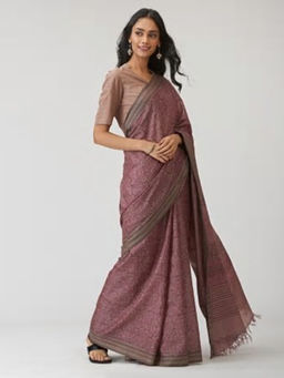 Fabindia - Tussar Cotton Hand Block Print Sari