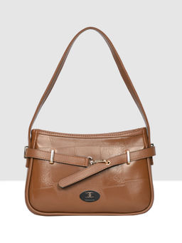 ESBEDA - Coffee Brown Stitching Embossed Handbag