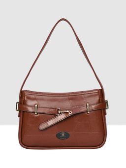 ESBEDA - Tan Stitching Embossed Handbag