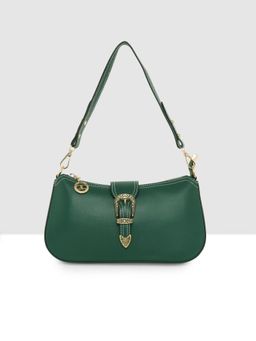 ESBEDA - Green Structured Classic Handbag with Detachable Strap