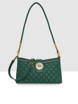 ESBEDA - Green Quilted Stitched Sling Bag with Detachable Strap