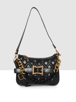ESBEDA - Black Chain Handle Trendy Sling Bag with Detachable Strap