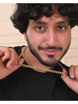 VOJ - Gold Plated Stainless Steel Classic Linked Chain For Men