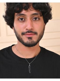 VOJ - Mens Stainless Steel Silver Plated Chain With Geometrical Shaped Pendant