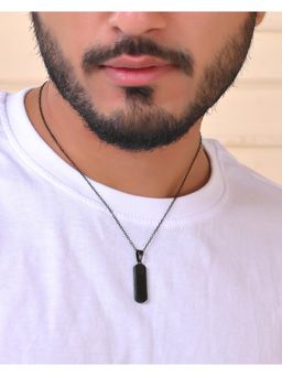 VOJ - Men Stainless Steel Chain With Slab Pendant