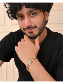 VOJ - Gold-Toned And Silver-Toned Stainless Steel Magnetic Wheat Chain Bracelet