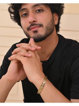 VOJ - Textured Double Toned Mens Bracelet