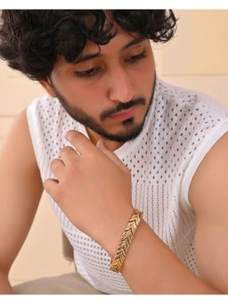 VOJ - Gold-Toned Magnetic Therapy Bracelet For Men