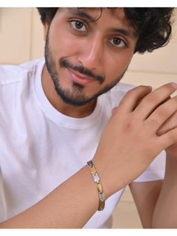 VOJ - Dual Toned Alloy Bracelet For Men