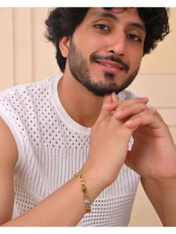 VOJ - Dual Toned Textural Designer Bracelet For Men