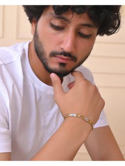 VOJ - Double Toned Textural Designer Bracelet For Men