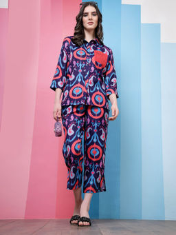 AAREIN - Multi-Color Geometric Printed Shirt with Trousers (Set of 2)