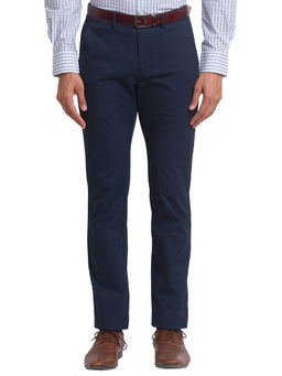 Park Avenue - Super Slim Fit Printed Blue Trouser