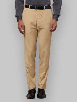 Raymond - Slim Fit Solid Fawn Trouser